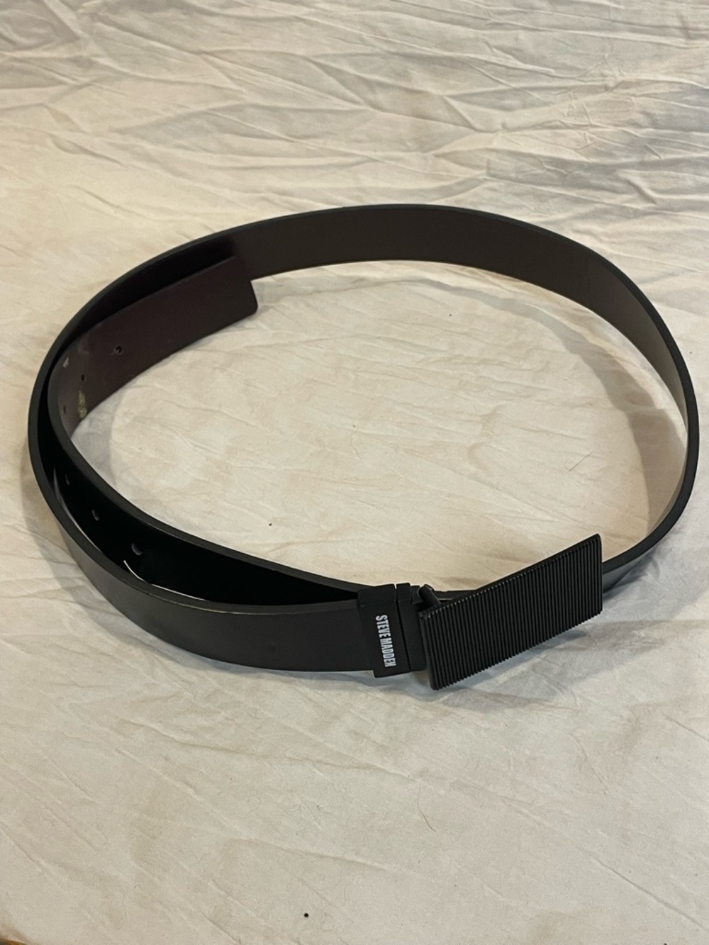 NWT Steve Madden Reversible Black Brown Belt Leather Matte Buckle 38 Business